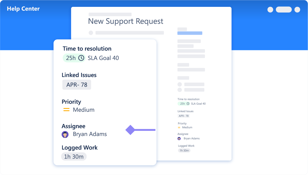 Help center request preview