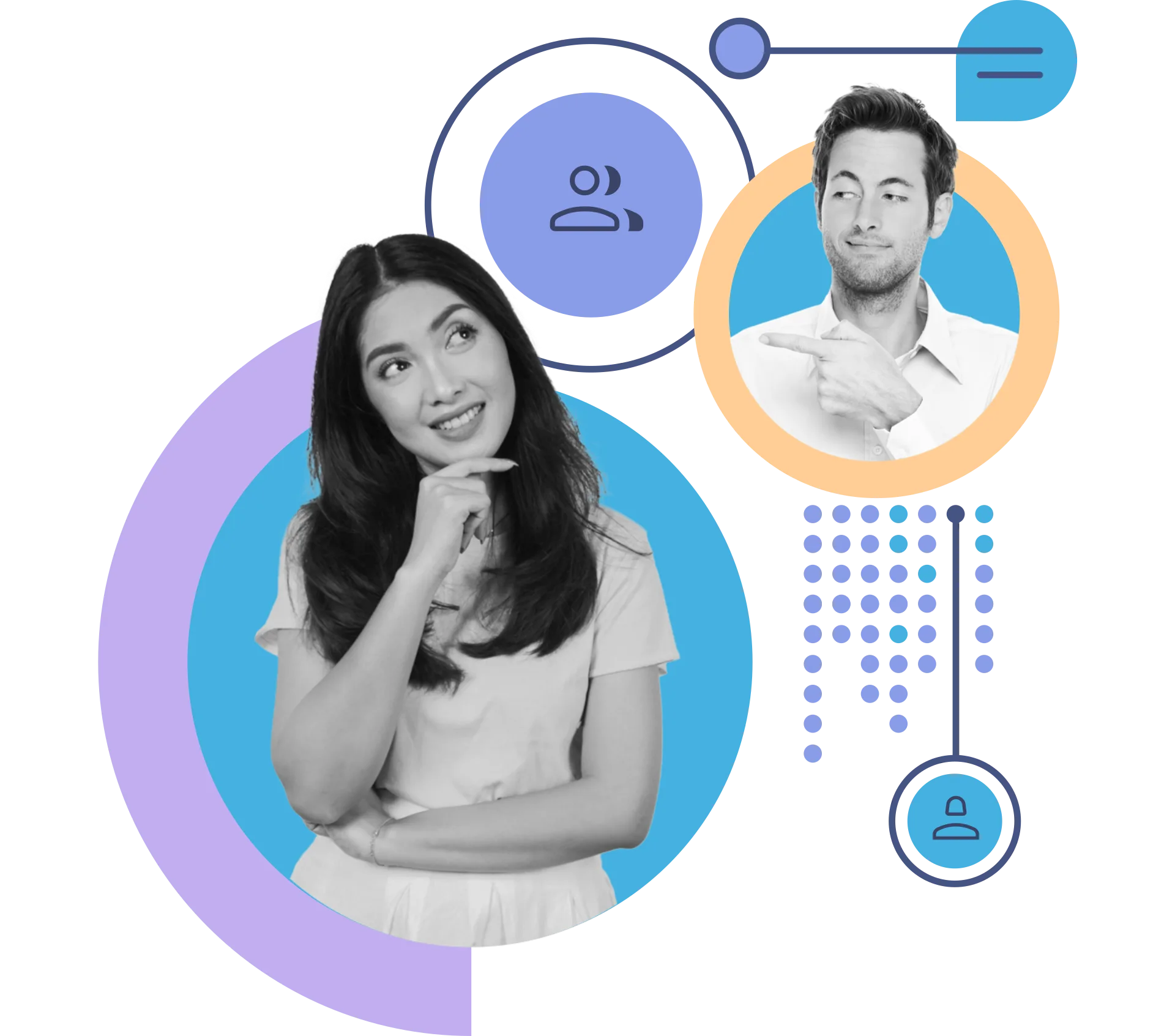 Man and woman considering to become part of our high-performing ecosystem of consultants, system integrators, and technology innovators.
