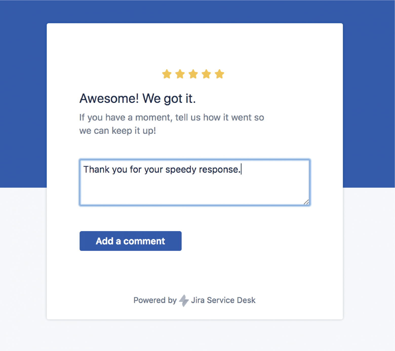A screenshot showing JSM built-in satisfaction report. 